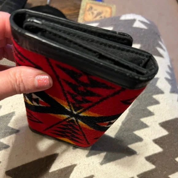 SOLD **Wallet Wool Indian Saddle blanket southwestern tribal - Picture 10 of 11